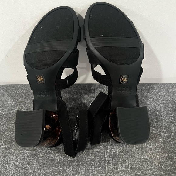 BAR III women’s raw fabric open toe black sandals/size 6 - Picture 11 of 11